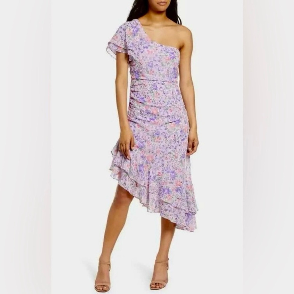 Anthropologie Floret Studios XL NWT One- 
Shoulder Floral Midi Dress - Picture 2 of 10